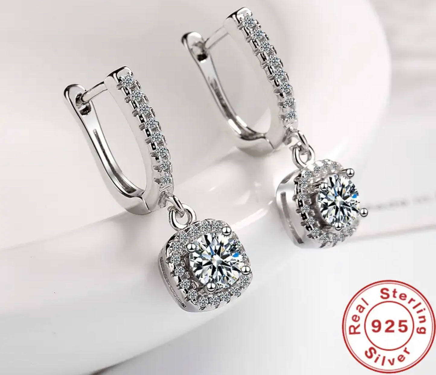 925 Sterling Silver Hoop Dangle Earring
