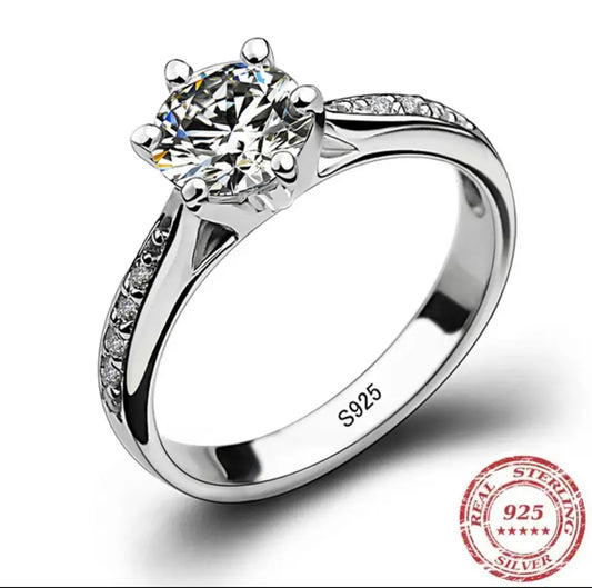 Luxury 925 Sterling Silver Classic Ring for Women